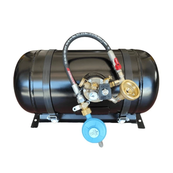 Karavan Lpg Tankı Yatay 22 Litre Kullanıma Hazır Set ürün görseli 1
