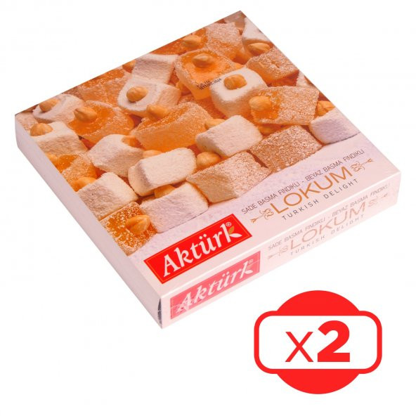 Aktürk Lokum Sade ve Beyaz Fındıklı 500 gr x 2 Adet ürün görseli 1