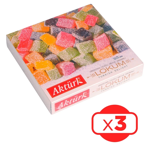 Aktürk Lokum Hindistan Cevizli Meyveli 300 gr x 3 Adet ürün görseli 1