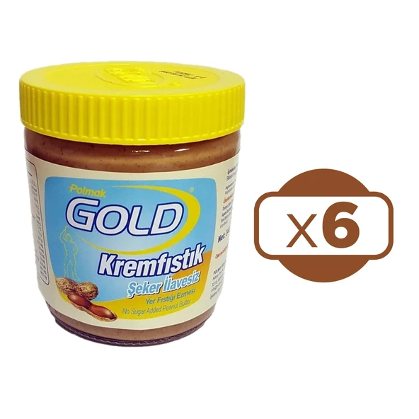 Gold Fıstık Ezmesi Şeker İlavesiz 340 gr x 6 Adet ürün görseli 1