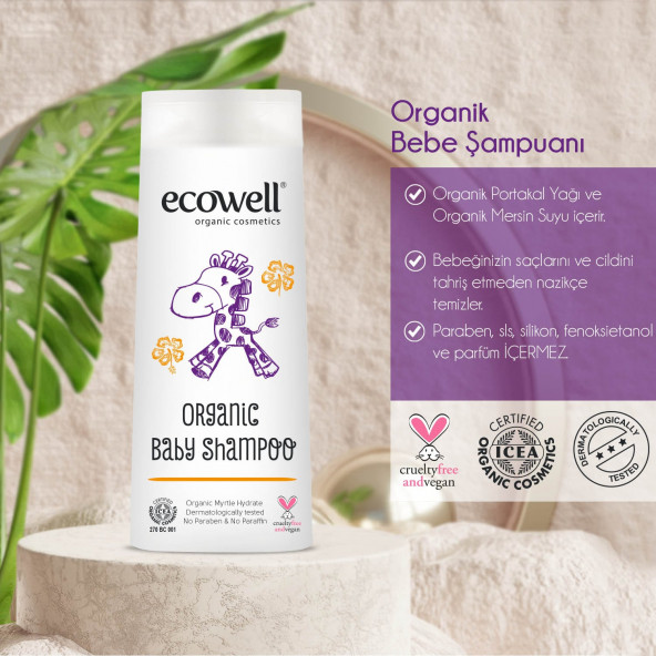 Ecowell Organik Bebe Şampuanı 300 Ml - Resim 2