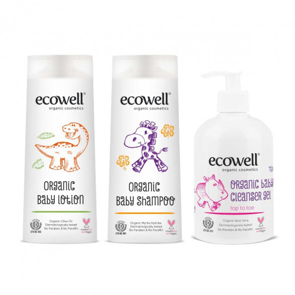 Ecowell 91572 Organik Bebek Bakım Seti 3 Ürün ürün görseli 1