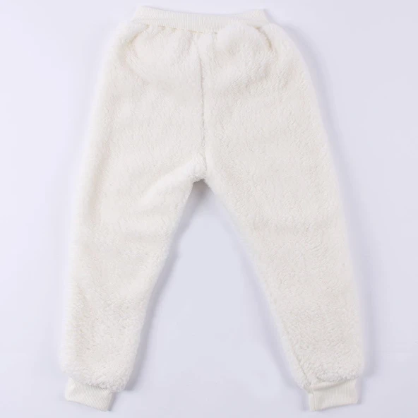 Unisex Ekru Welsoft Peluş Tek Alt - Resim 11