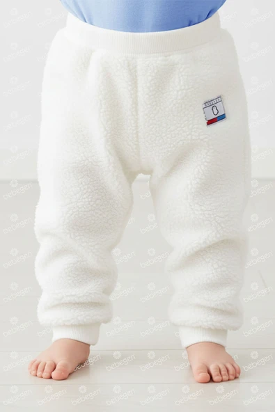 Unisex Ekru Welsoft Peluş Tek Alt - Resim 2