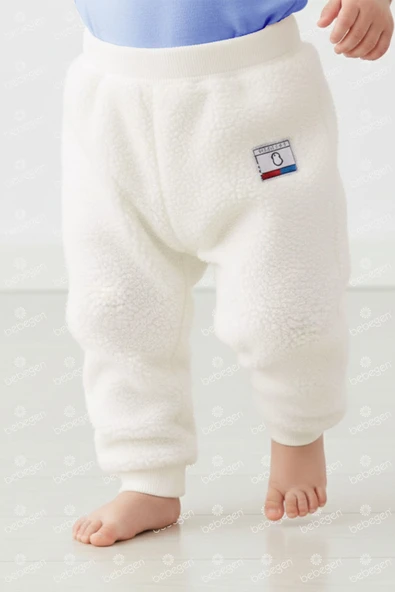 Unisex Ekru Welsoft Peluş Tek Alt - Resim 6