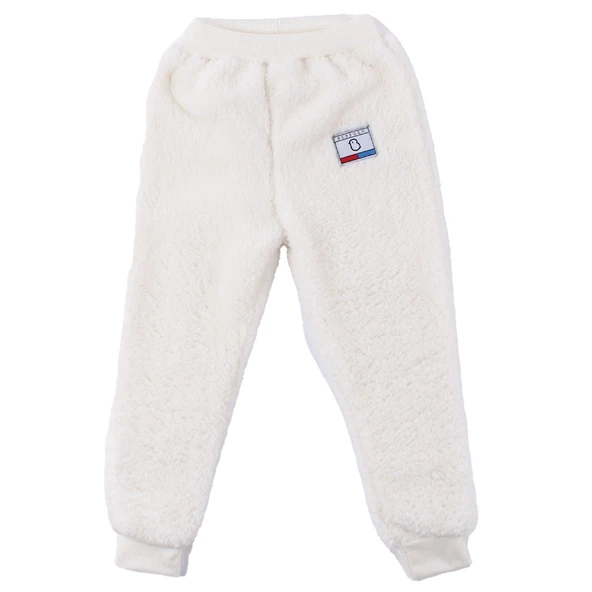 Unisex Ekru Welsoft Peluş Tek Alt - Resim 4