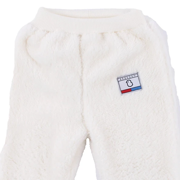 Unisex Ekru Welsoft Peluş Tek Alt - Resim 5