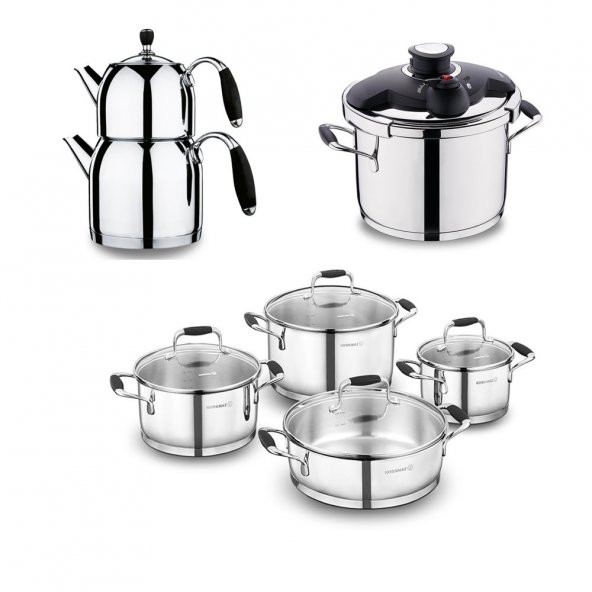 Korkmaz Flora 14 Parça Hiper Set Siyah A1758 - Resim 2
