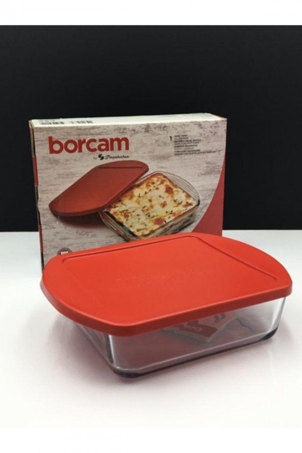 59854 Borcam Fırın Tepsisi 21x16 Cm plastik kapaklı ürün görseli 1