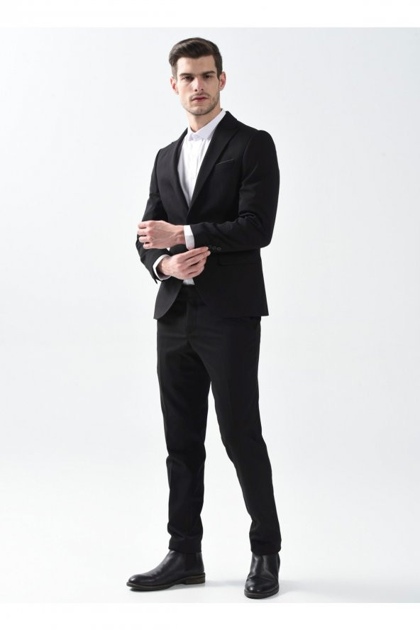 Normal Bel Slim Fit Siyah Erkek Takım Elbise Tk1000600245 ürün görseli 1