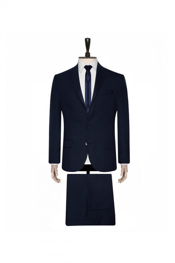 Normal Bel Slim Fit Mavi Erkek Takım Elbise Tk1000600225 ürün görseli 1