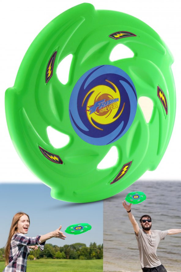 Frisbee Frizbi Fırlatma Diski Disk Atma Oyunu Çocuk Yetişkin Plaj Bahçe Oyuncak 24 cm Yeşil ürün görseli 1