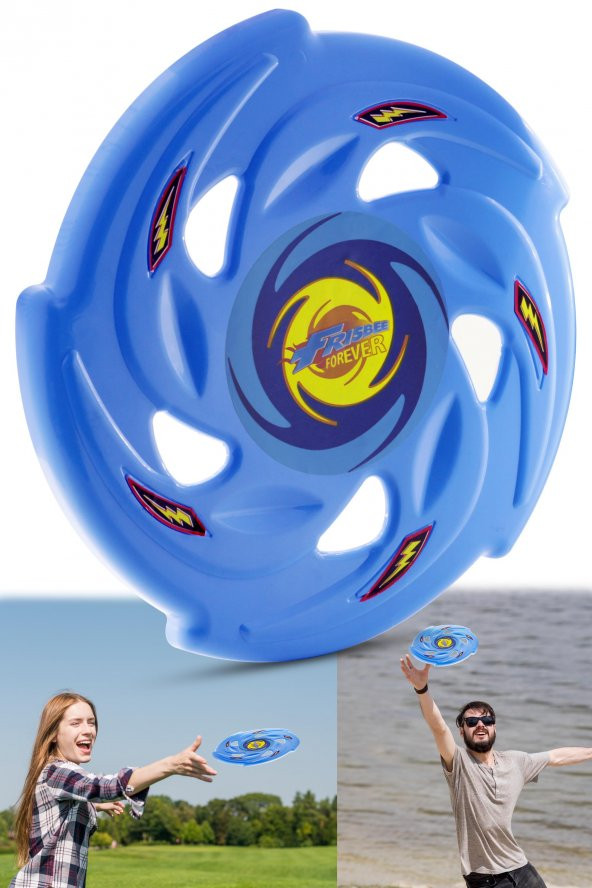 Frisbee Frizbi Fırlatma Diski Disk Atma Oyunu Çocuk Yetişkin Plaj Bahçe Oyuncak 24 cm Mavi ürün görseli 1