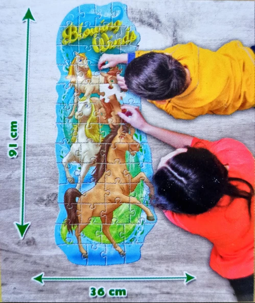 Sevimli Atlar (Horses) XL Dev Yer Puzzle/Yapboz (52 Parça) - Resim 2