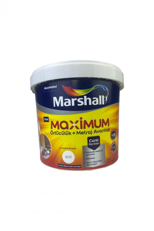 Marshall Maximum İç Cephe Boyası Kristal 15l ürün görseli 1