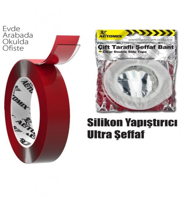 18mm*1.75m Çift Taraflı Silikon Bant ürün görseli 1