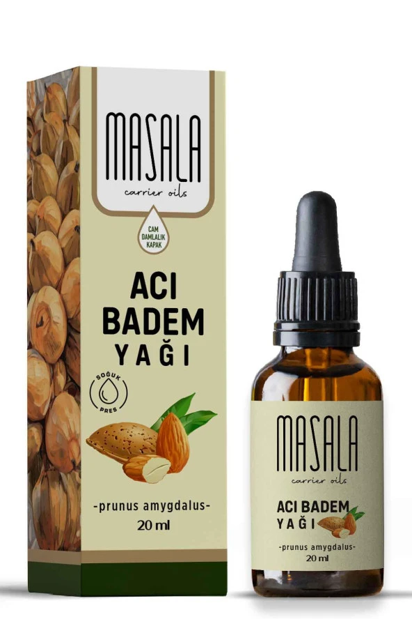 Masala Acı Badem Yağı 20 ml. Soğuk Pres (Bitter Almond Carrier Oil) ürün görseli 1