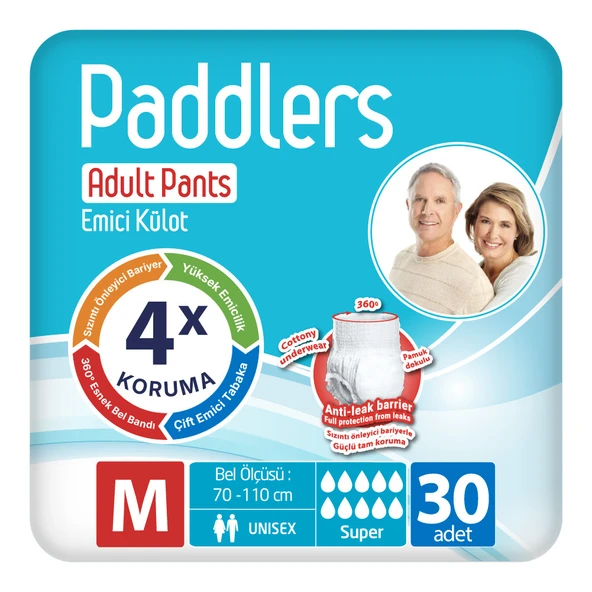 Paddlers Yetişkin Hasta Emici Külot Bez Medium 30 Adet ürün görseli 1