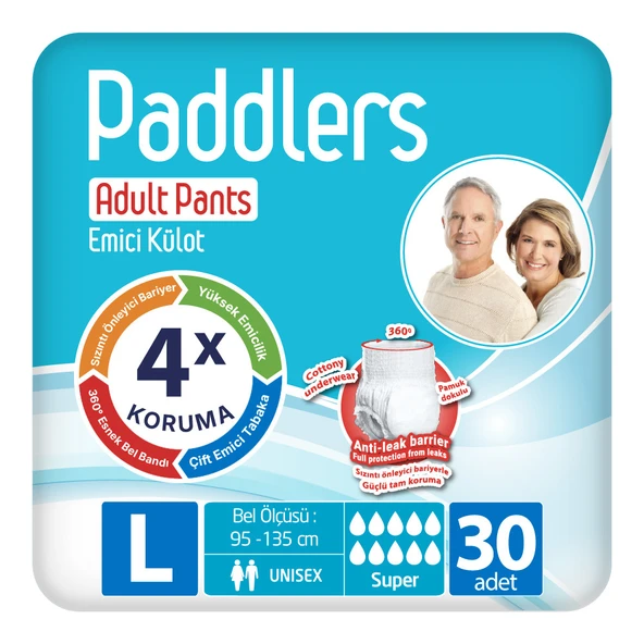 Paddlers Yetişkin Hasta Emici Külot Bez Large 30 Adet ürün görseli 1