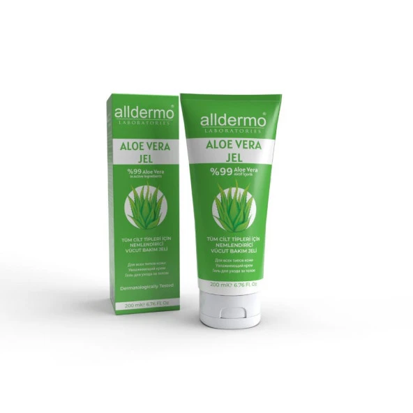 ALLDERMO ALOE VERA & PANTHENOL JEL 200ML (nemlendirici vücut bakım jeli) ürün görseli 1