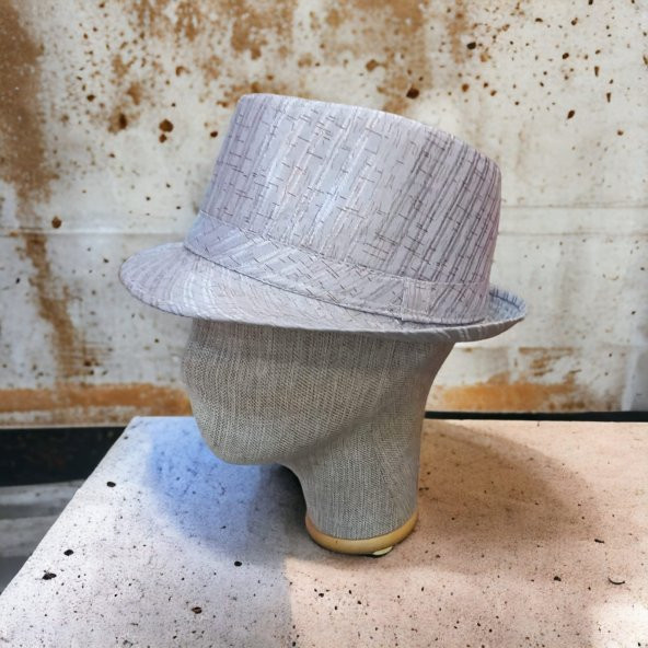 gri fötr şapka unisex model 58 cm ürün görseli 1