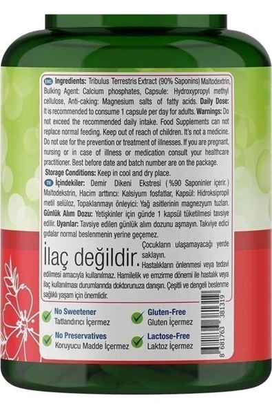 Natures Supreme Tribulus Terrestris 90 Kapsül - Resim 3