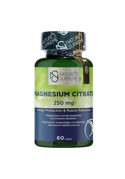 Natures Supreme Magnesium Citrate 250 Mg 60 Tablet Aromasiz ürün görseli 1