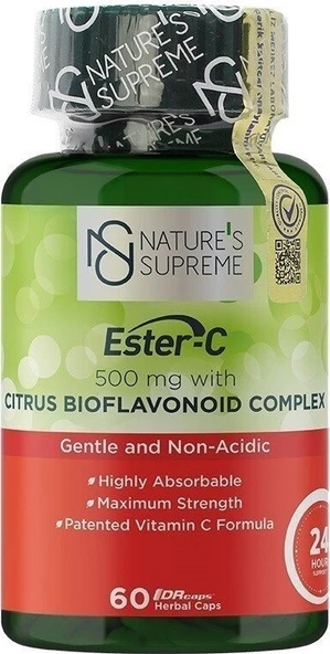 Natures Supreme Ester-C 500 Mg C Vitamini 60 Kapsül ürün görseli 1