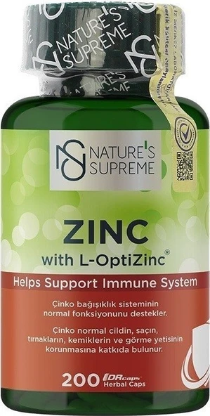 Natures Supreme Zinc 15 Mg 200 Kapsül ürün görseli 1