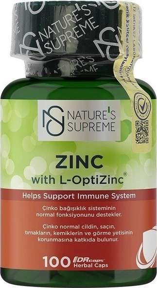 Natures Supreme Zinc 15 Mg 100 Kapsül ürün görseli 1