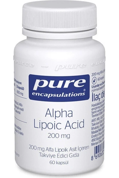Pure Encapsulations Alpha Lipoic Acid 200 Mg 60 Kapsül ürün görseli 1