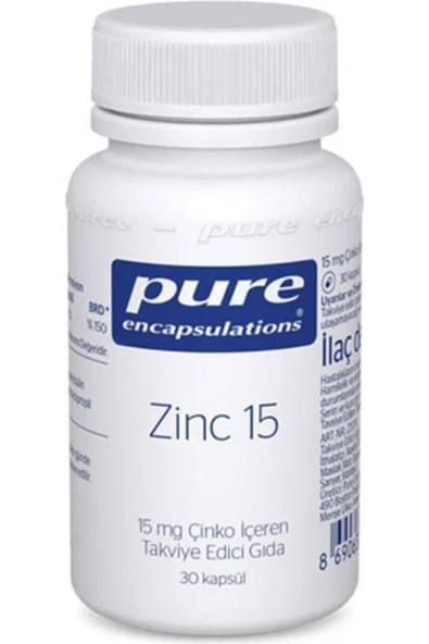 Pure Encapsulations  Zinc 15 Mg Çinko 30 Kapsül ürün görseli 1