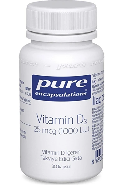 Pure Encapsulations Vitamin D3 25 Mcg 1000 Iu 30 Kapsül ürün görseli 1
