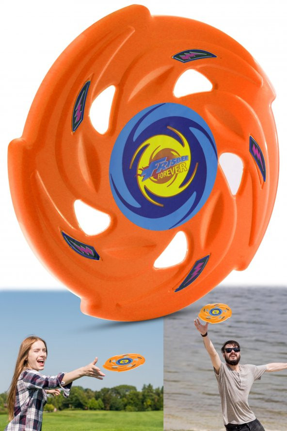 Frisbee Frizbi Fırlatma Diski Disk Atma Oyunu Çocuk Yetişkin Plaj Bahçe Oyuncak 24 cm Turuncu ürün görseli 1