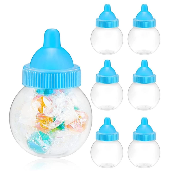 12 Adet 5x8cm Plastik Biberon Kutu Yuvarlak Düz ürün görseli 1