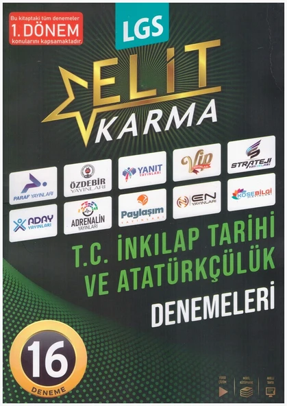 ELİT KARMA 8.SINIF 1.DÖNEM İNKILAP TAR. 16 LI DENEME ürün görseli 1
