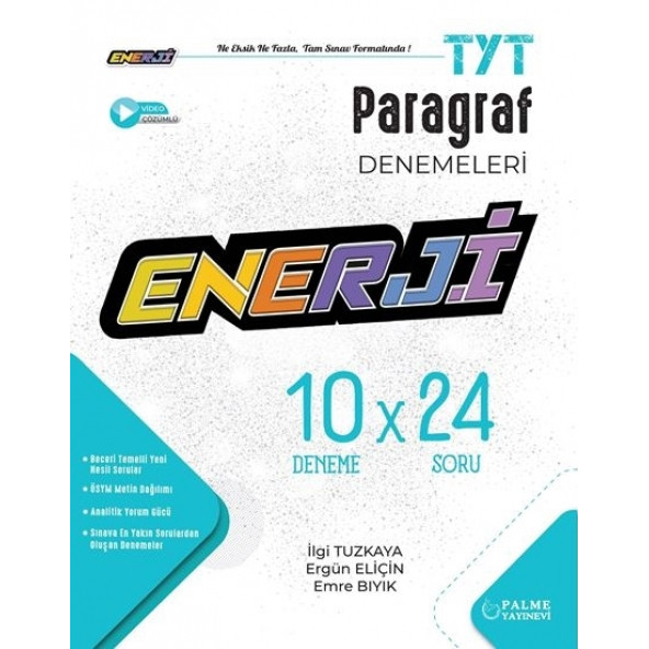 Palme Yayınevi TYT Enerji Paragraf 10 x 24 Denemeleri ürün görseli 1