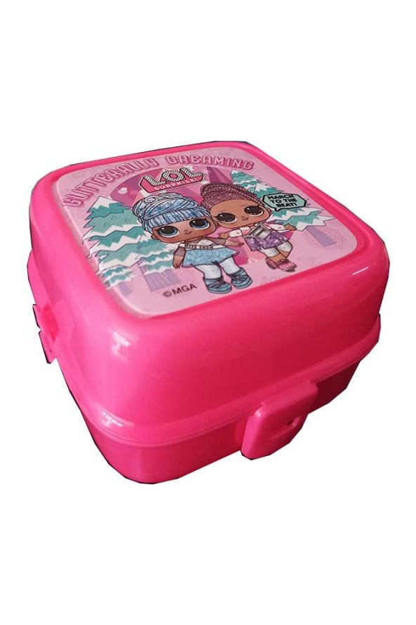 Lol Beslenme Kutusu Pembe 4 Bölmeli Lol Kız Figürlü 1 Adet Yemek Saklama Kabı Beslenme Çantası ürün görseli 1