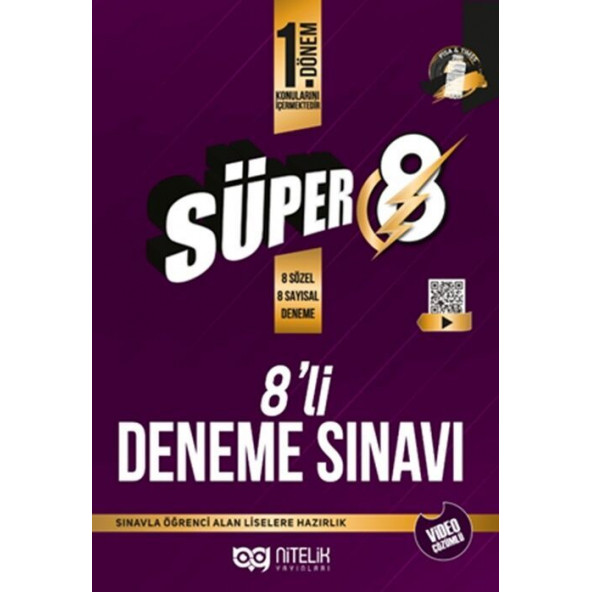 Nitelik Yayınları Süper 8. Sınıf 1. Dönem 8'li Deneme Sınavı ürün görseli 1