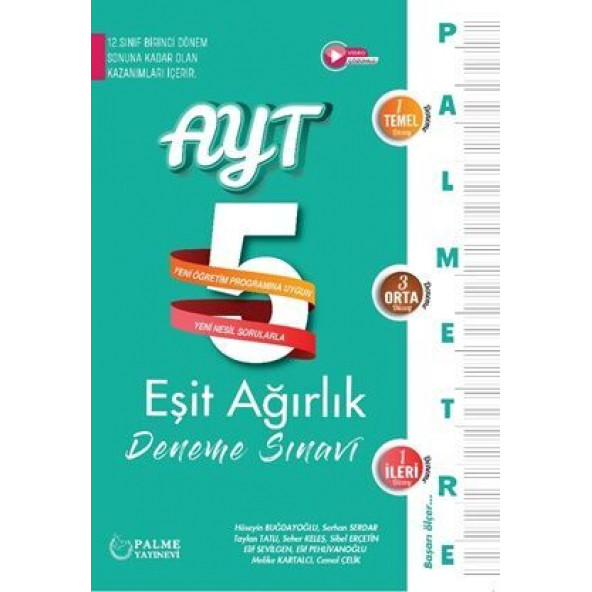 Palme Yayınevi AYT Palmetre Eşit Ağırlık 5 Deneme Sınavı 1. Dönem ürün görseli 1