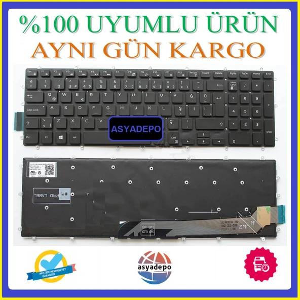 Dell P75F P75F001 Klavye Tuş Takımı Siyah TR ürün görseli 1