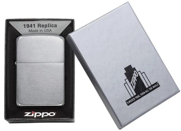 Zippo 1941 Crome Mat - Resim 5