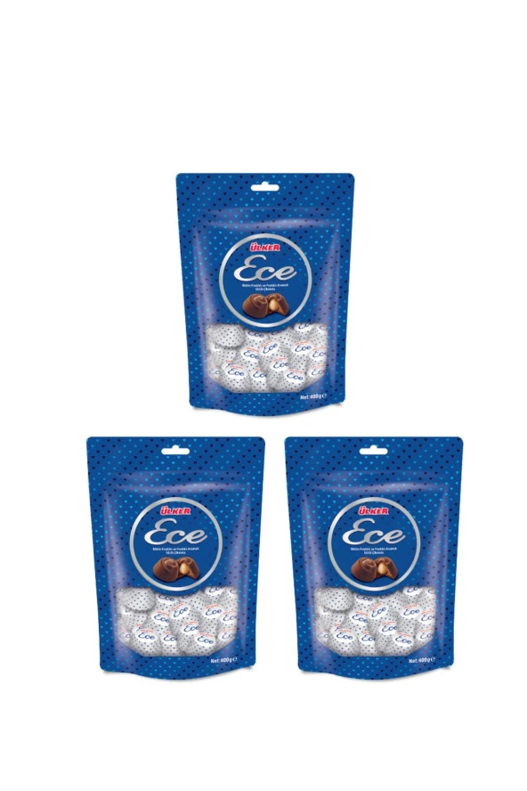 Ülker Ece Bütün Fındıklı Sütlü Çikolata 350 gr 3 lü ürün görseli 1