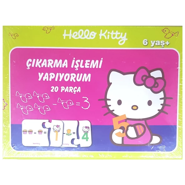 Hello Kitty Çıkarma İşlemi Yapıyorum 20 Parçalı Eğitici Yapboz ürün görseli 1