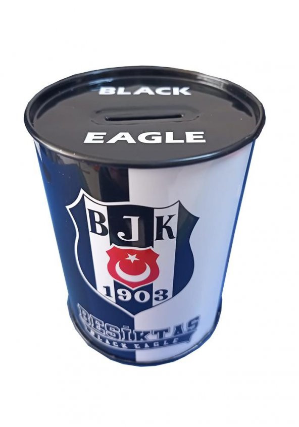 Beşiktaş Metal Kumbara Orta Boy Orjinal Lisanslı 1 Adet Bjk Kumbara Taraftar Kumbara Kara Kartal 12x9 cm ürün görseli 1