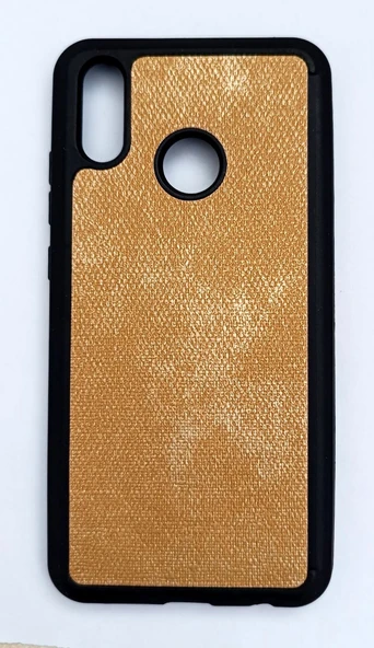Huawei P20 Lite Uyumlu Kumaş Baskılı Yumuşak Ve Esnek Kılıf Gold ürün görseli 1