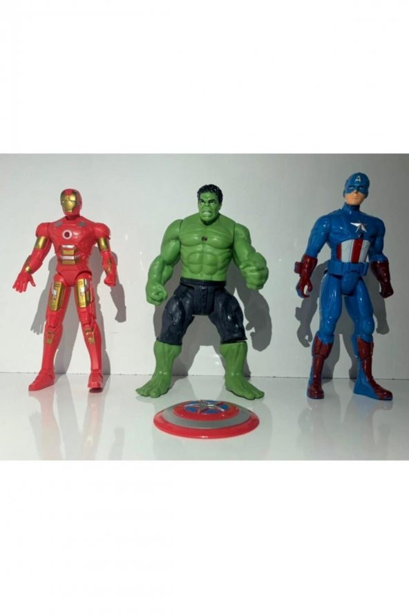 Demir Adam Hulk Captain America 17 Cm 3lü Işıklı Figür ürün görseli 1