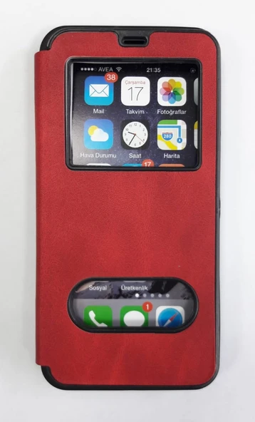 Xiaomi Redmi 9C Uyumlu Kapaklı Gizli Mıknatıslı Magnum Kılıf Kırmızı ürün görseli 1