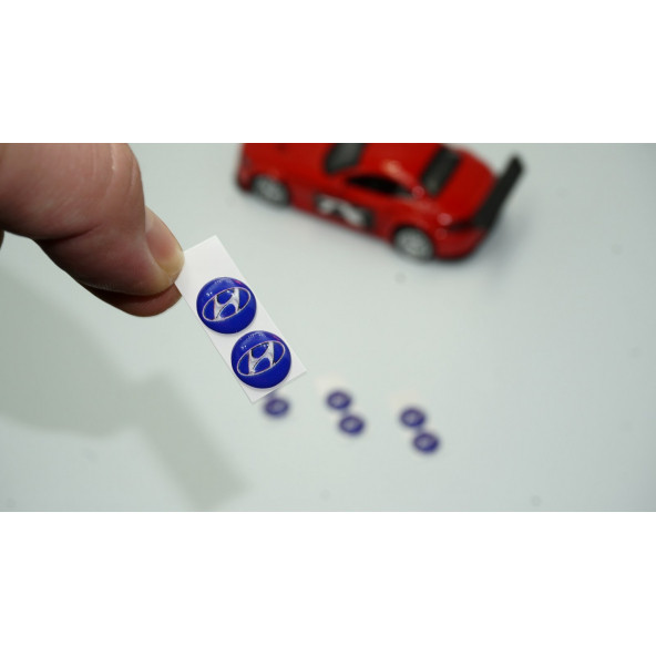Hyundai Logo Jant Torpido Direksiyon 11mm Damla Sticker Logo Seti ürün görseli 1