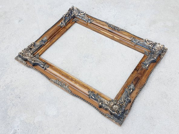 Dekoratif İşlemeli Ahşap Çerçeve 92x72 cm 009 - Resim 2